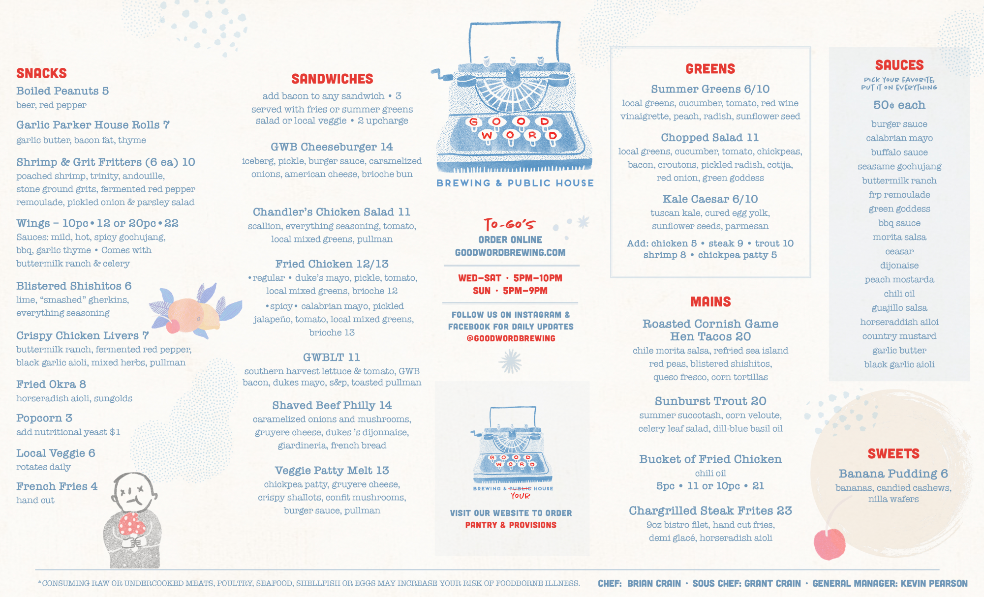 GWB MENU-71520-front